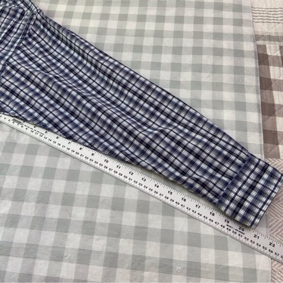 LEVI’S button down shirt light plaid 100% cotton blue white L long sleeves - Picture 8 of 9